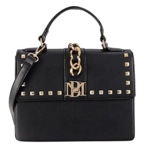 Badgley Mischka Black Plain Grain Crossbody